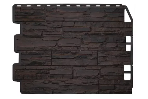 Панель FineBer Фасайдинг Дачный Скол 3D Тёмно-коричневый
